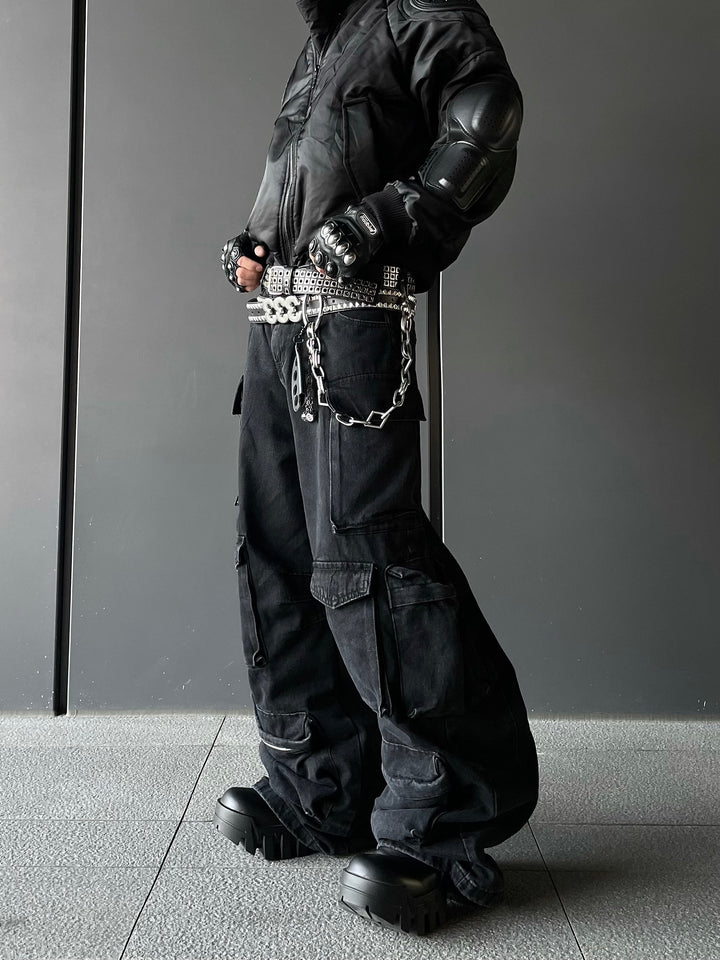 BIG POCKET WIDE CARGO PANTS DFDES4442
