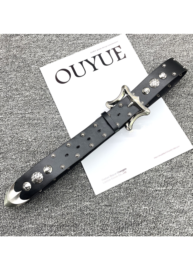 GOTHIC METAL LEATHER BELT BEDES4727
