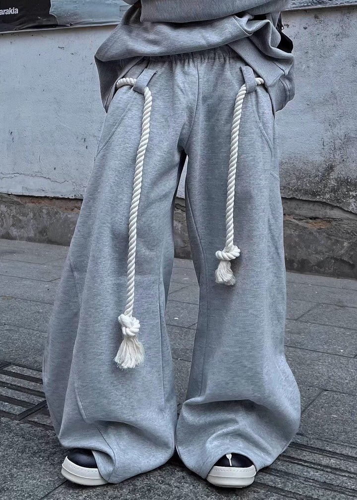 ROPE STRING WIDE SWEAT PANTS DFDES4494