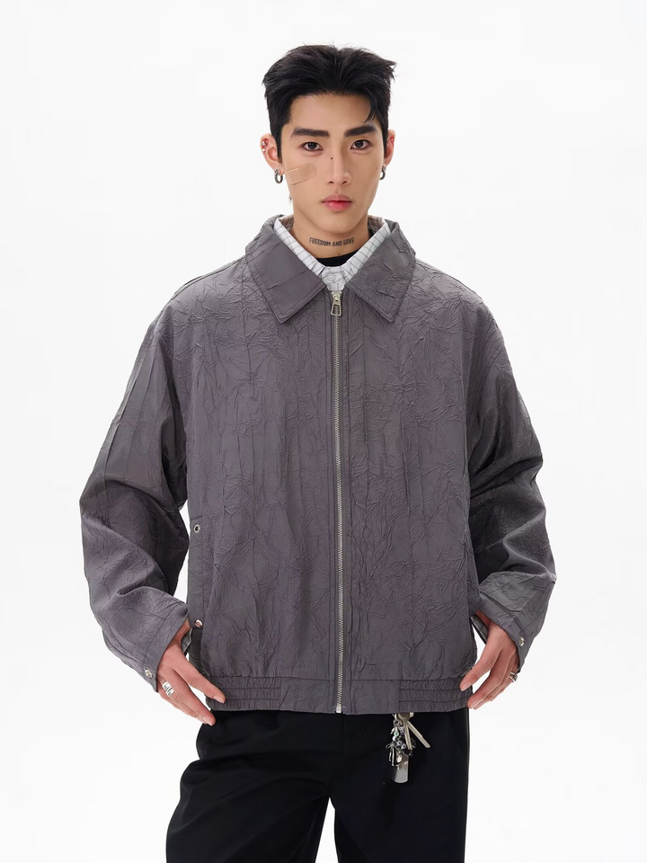 CRINKLE NYLON LIGHT ZIP JACKET BEDES4627