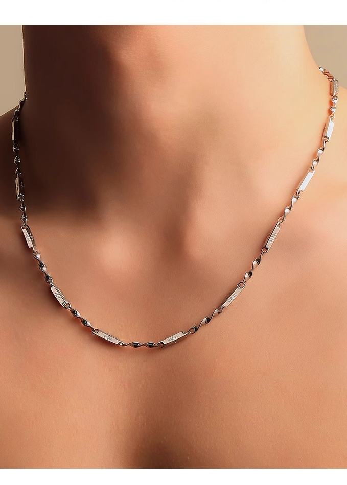 CROSS TWIST CHAIN NECKLACE BEDES4586 - Deuku