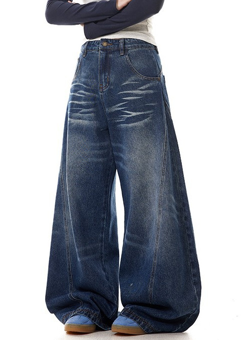 WHISKER FADE SUPER WIDE DENIM PANTS BEDES4738