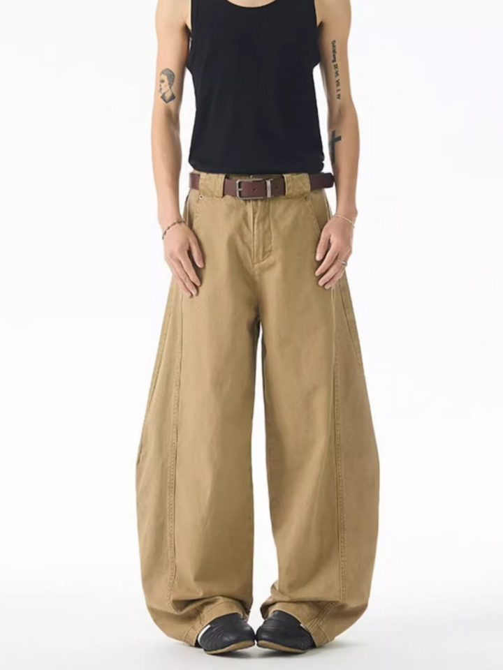CURVE PANEL WIDE BALOON CHINOS BEDES4657