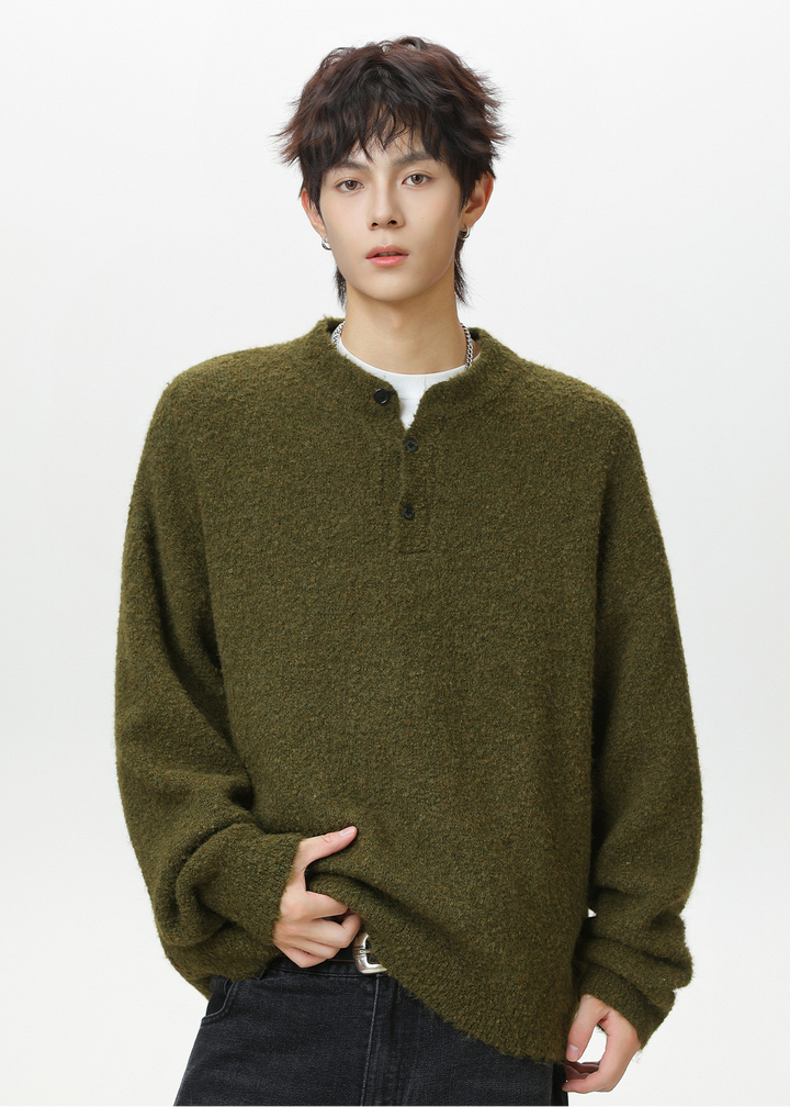 HENLEY KNIT TOP BEDES4532