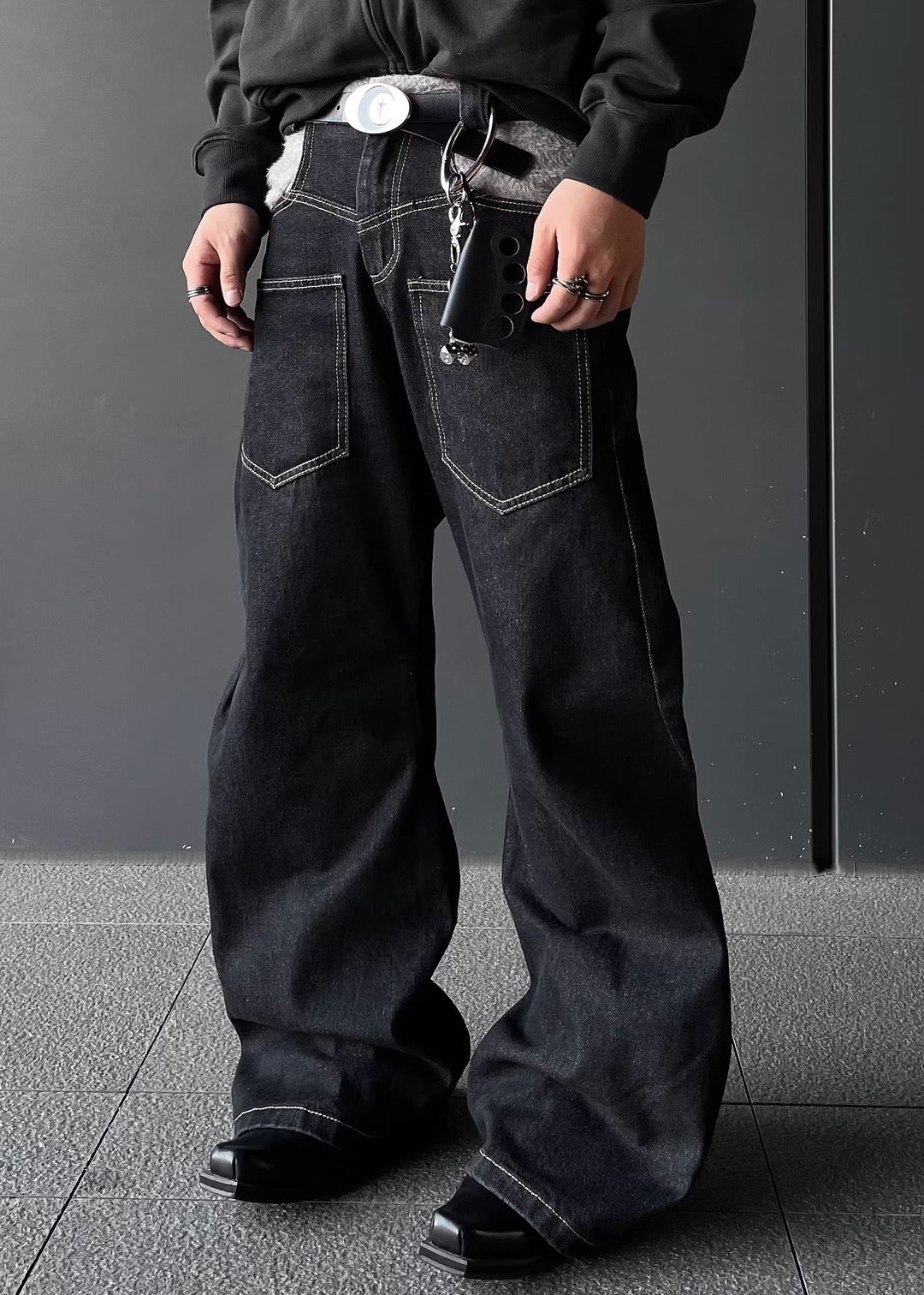 REVERSED BOA SWITCHING DENIM PANTS DFDES4502