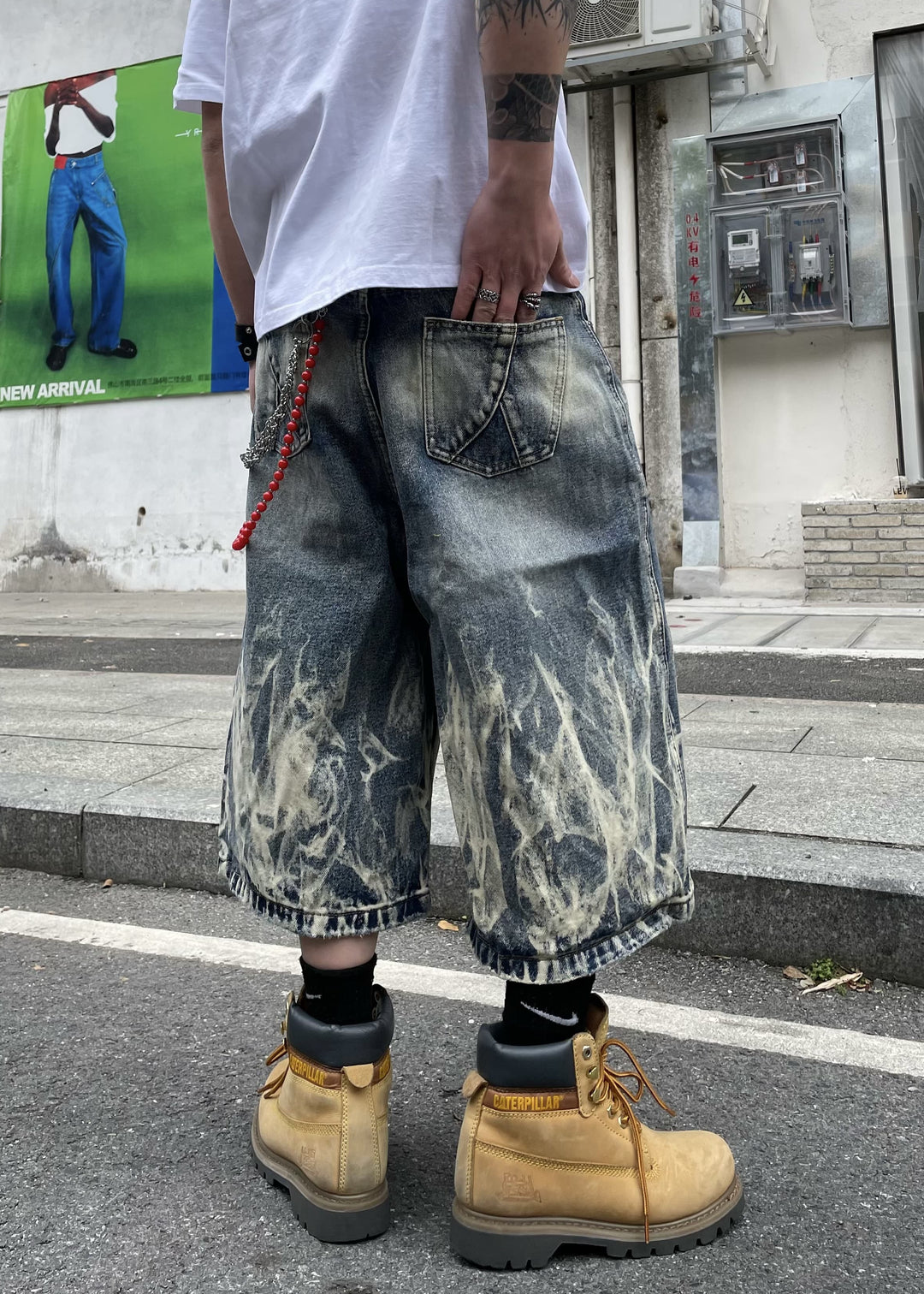 DENIM WIDE BERMUDA PANTS DFDES4461