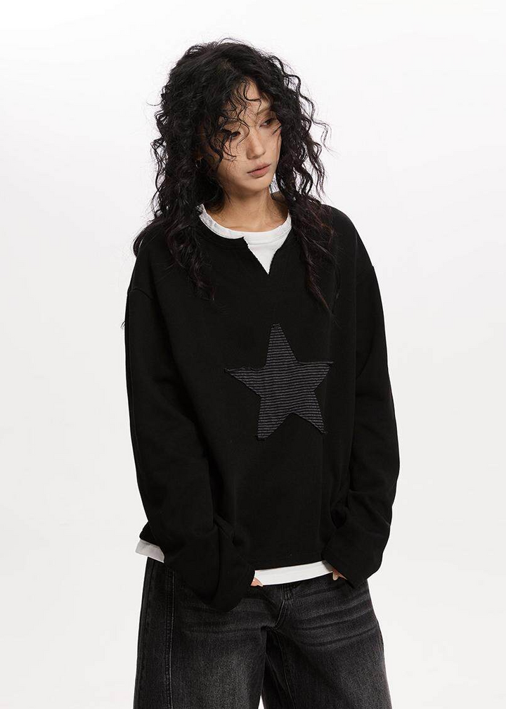 STAR PATCH LONG T-SHIRT DFDES4618
