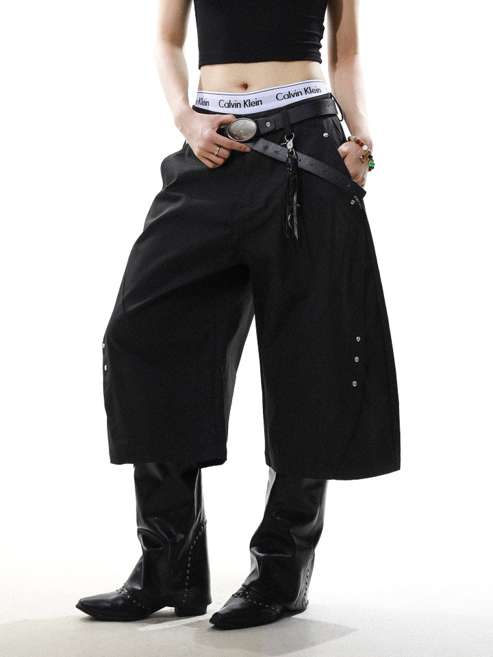 RIVET DESIGNED WIDE BERMUDA PANTS MNDES4460