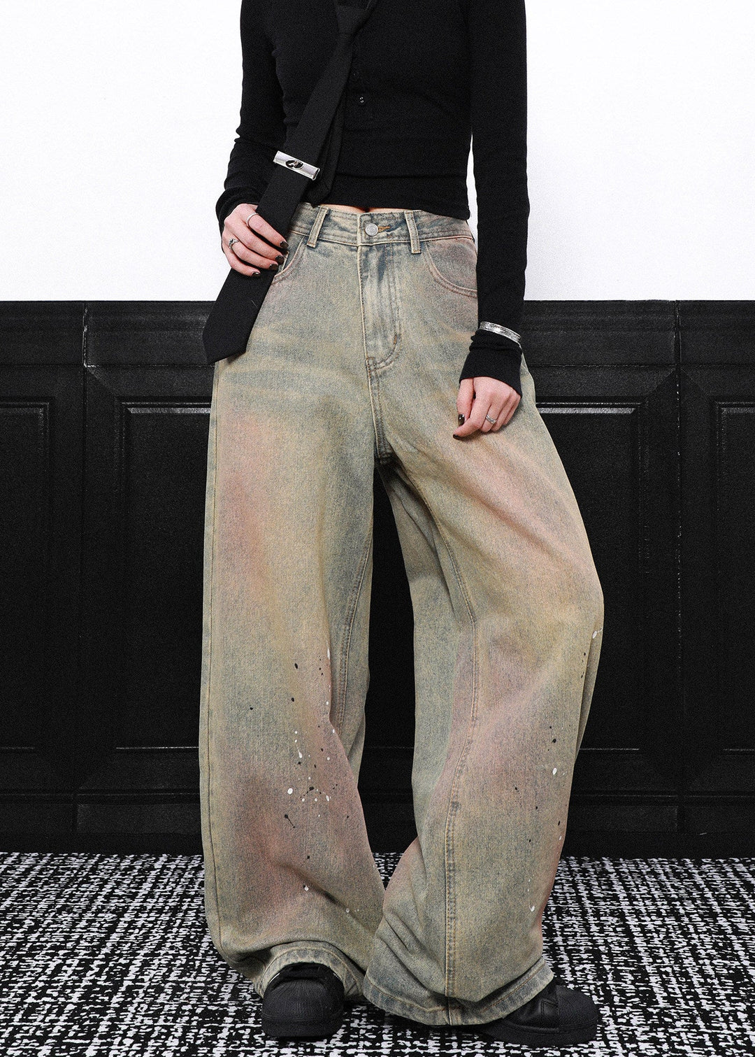 PAINT FADE WIDE DENIM PANTS AEDES4559