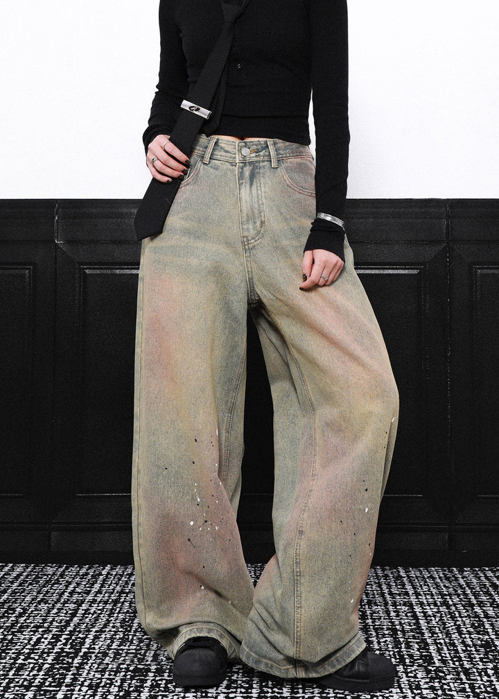 PAINT FADE WIDE DENIM PANTS AEDES4559
