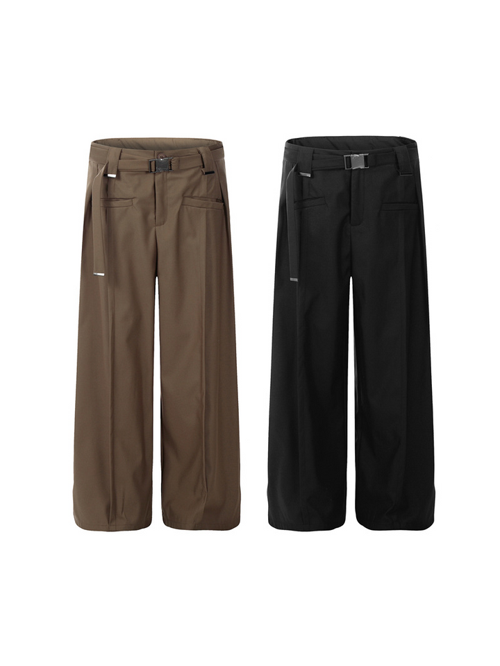 BUCKLE BELT WIDE SLACKS BEDES4650