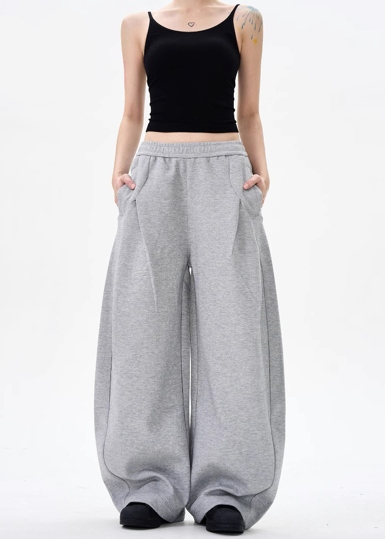 CURVED TUCK WIDE SWEAT PANTS BEDES4761