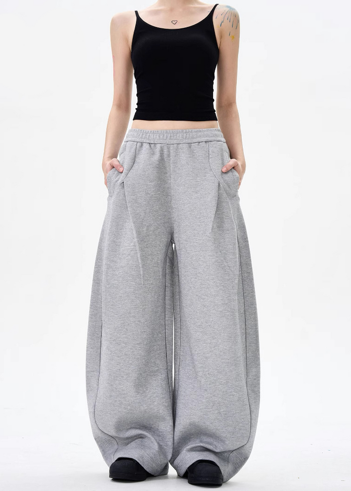 CURVED TUCK WIDE SWEAT PANTS BEDES4761