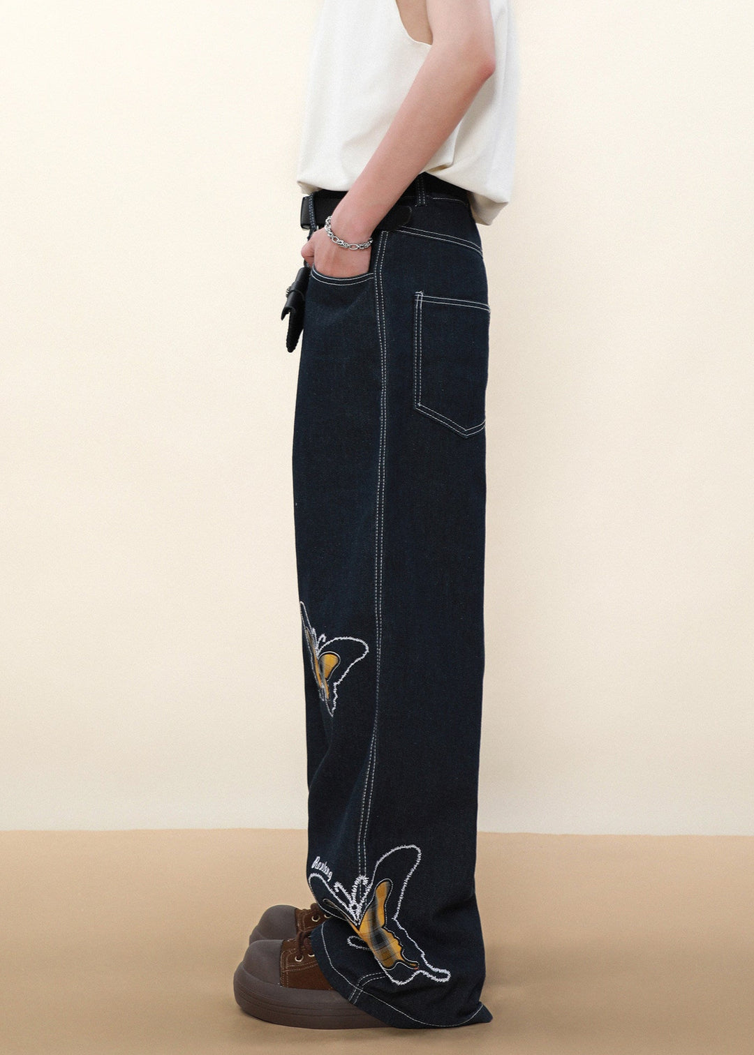 BUTTERFLY WIDE DENIM PANTS AEDES4591