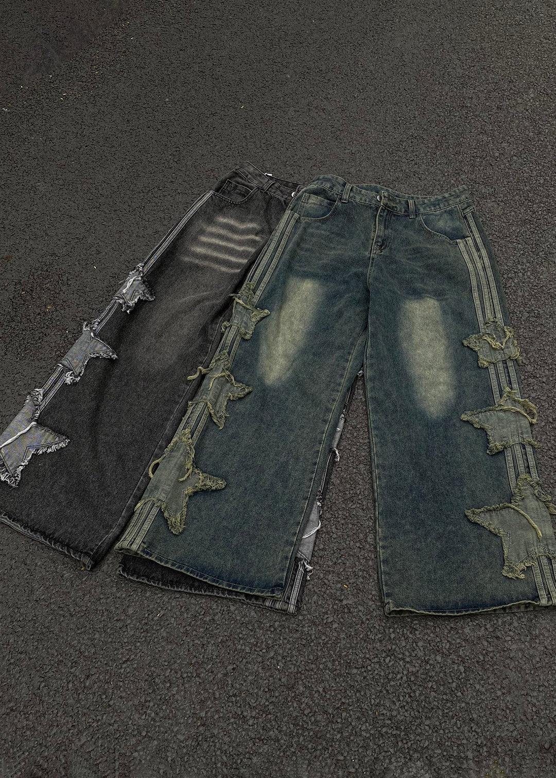 STAR PATCHED WIDE DENIM PANTS AEDES4556