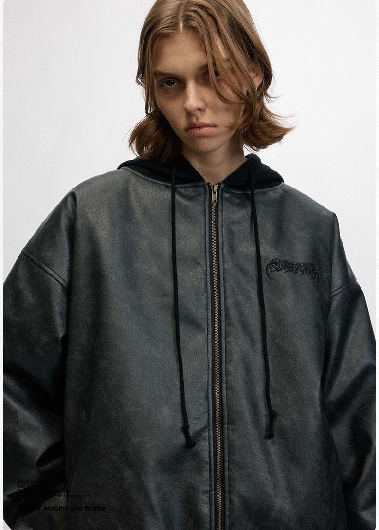 GATHERED BACK HOODED BOMBER JACKET BEDES4534