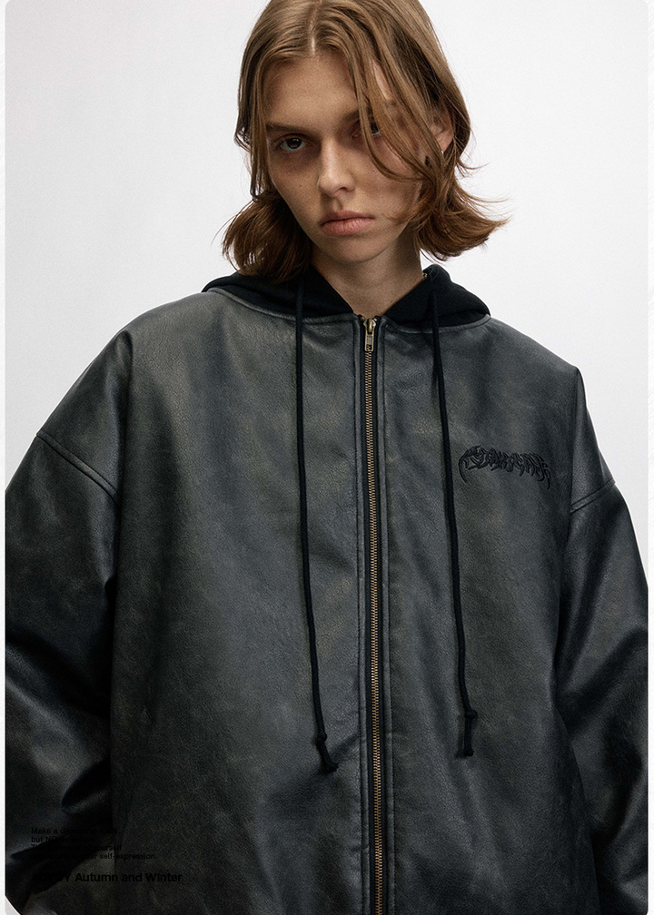 GATHERED BACK HOODED BOMBER JACKET BEDES4534