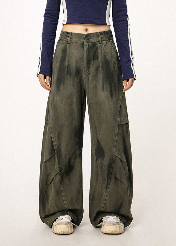 SMOKE WIDE BAGGY PANTS AEDES4596