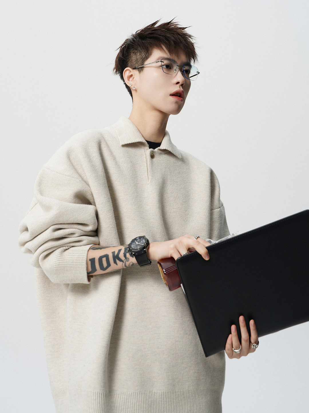 OVERSIZED POLO KNIT SWEATER BEDES4550