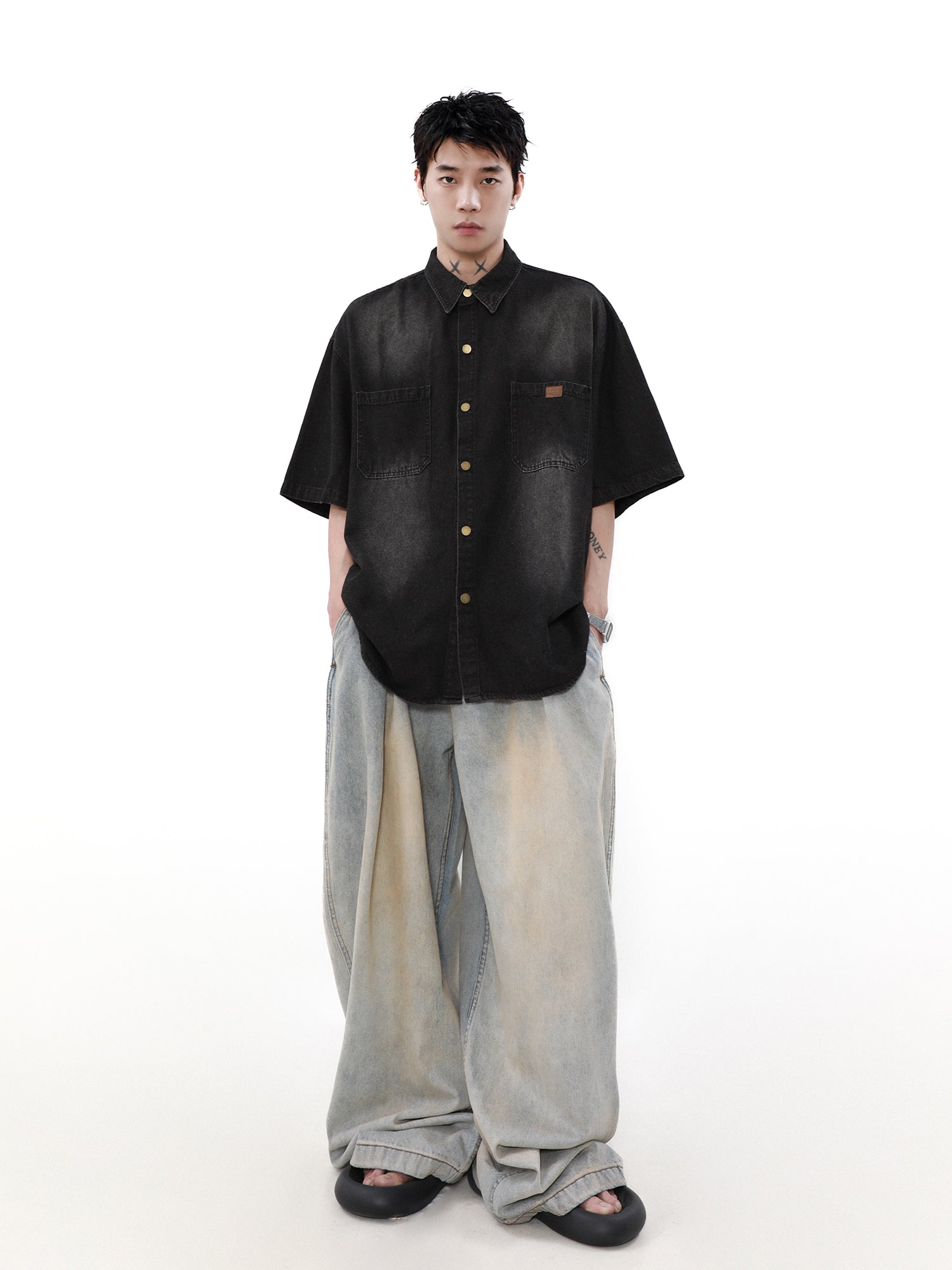 DENIM SHORT SLEEVE SHIRT MNDES4453 – Deuku