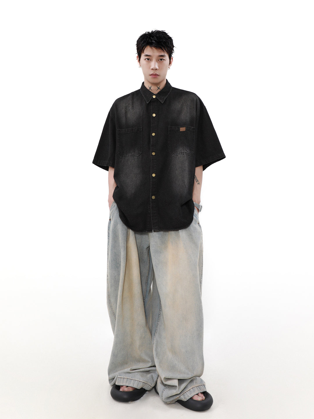 DENIM SHORT SLEEVE SHIRT MNDES4453