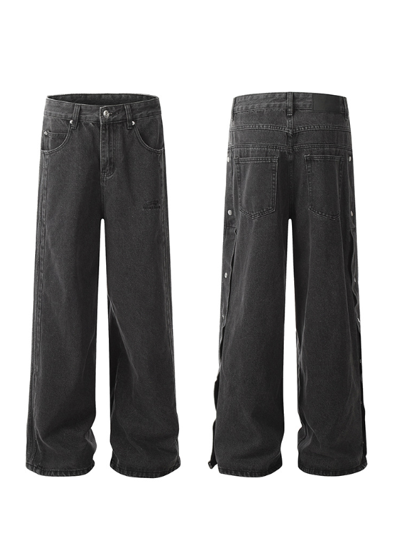SIDE SNAP WIDE DENIM PANTS AEDES4594