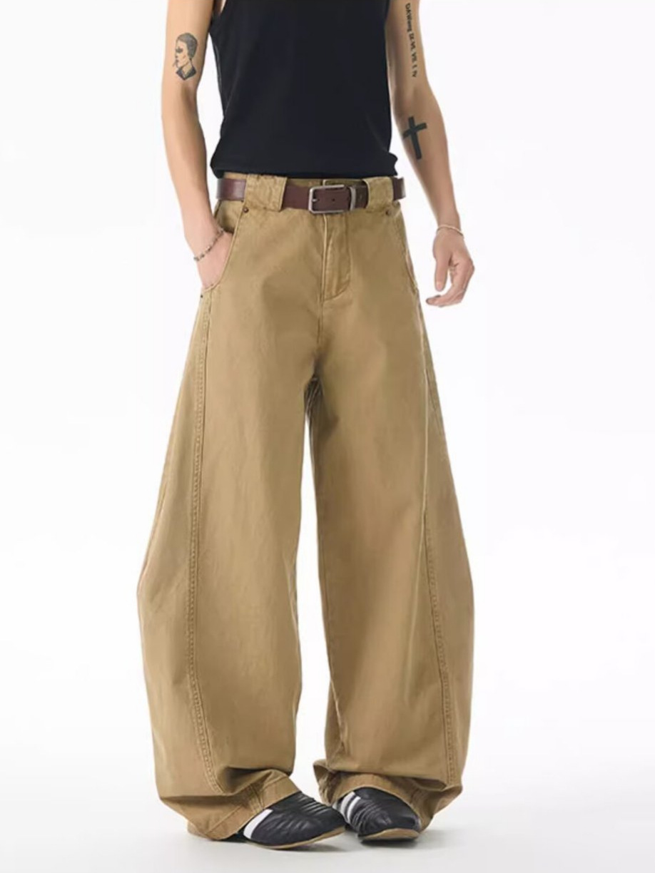 CURVE PANEL WIDE BALOON CHINOS BEDES4657