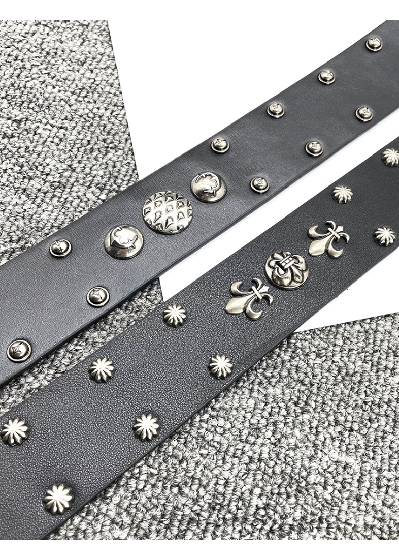 GOTHIC METAL LEATHER BELT BEDES4727