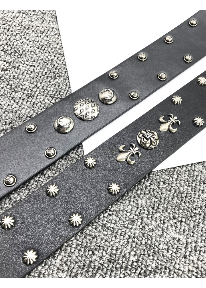 GOTHIC METAL LEATHER BELT BEDES4727