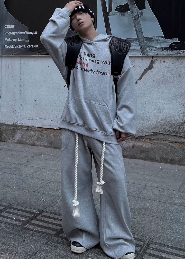 ROPE STRING WIDE SWEAT PANTS DFDES4494