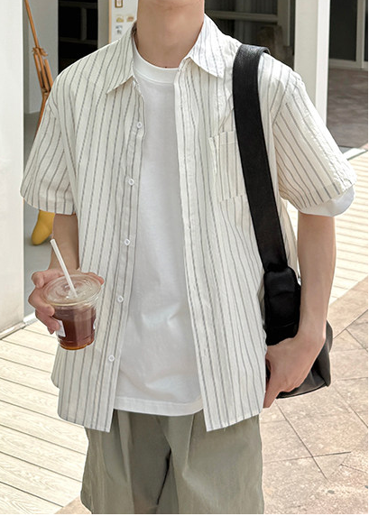RELAXED FIT PINSTRIPE SHIRT BEDES4668