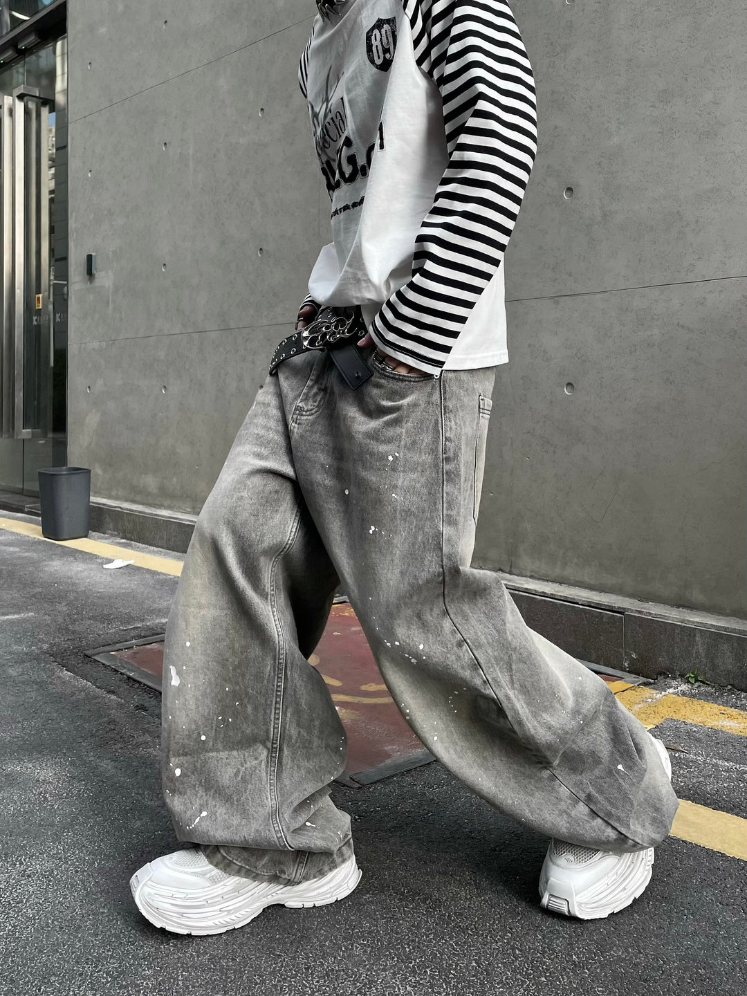 PAINTED BAGGY DENIM PANTS DFDES4429