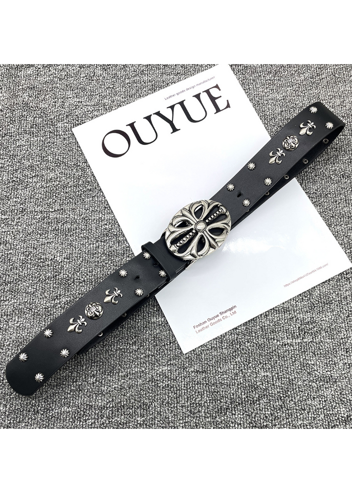 GOTHIC METAL LEATHER BELT BEDES4727