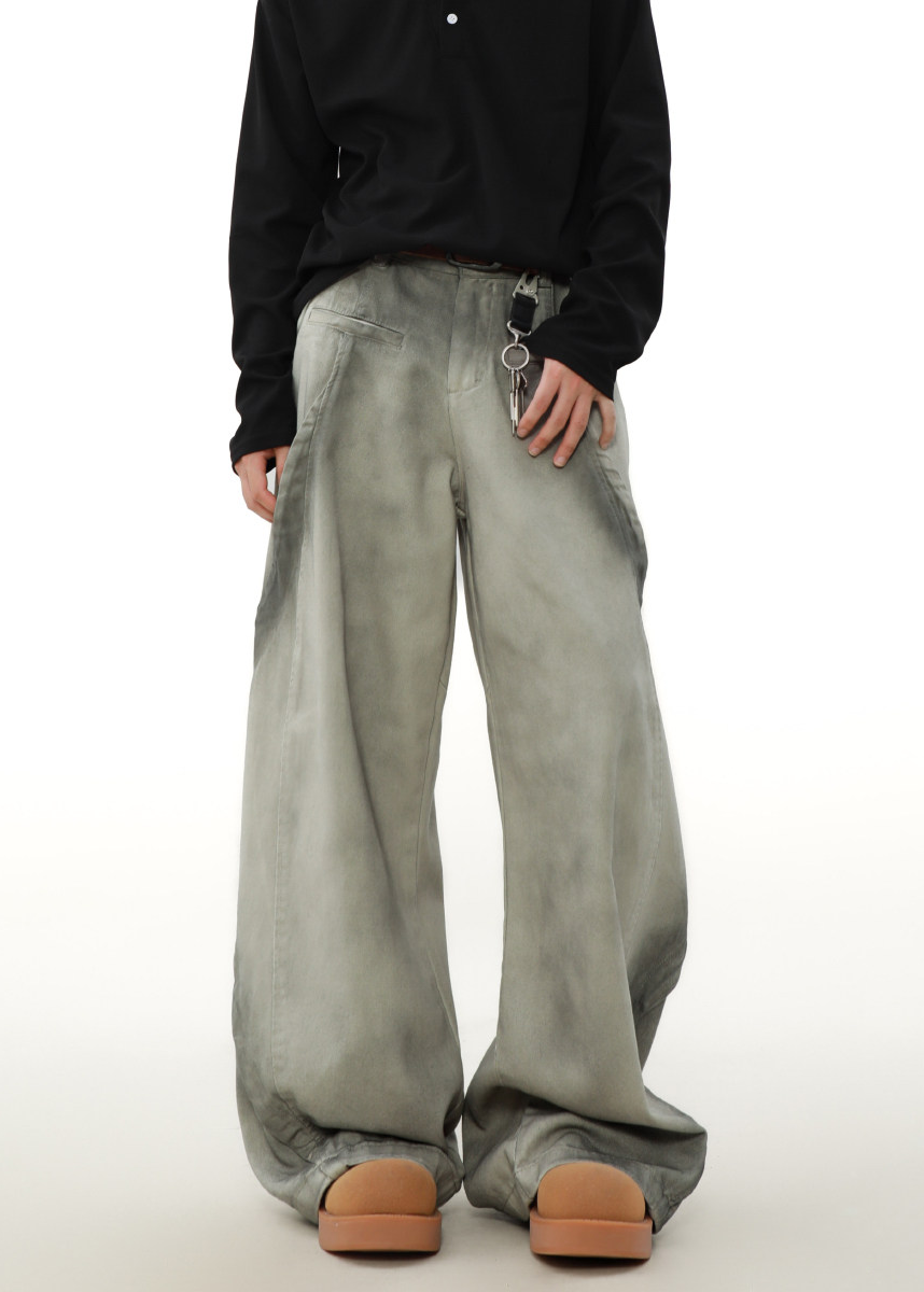 SMOKE DYE WIDE BAGGY PANTS AEDES4577