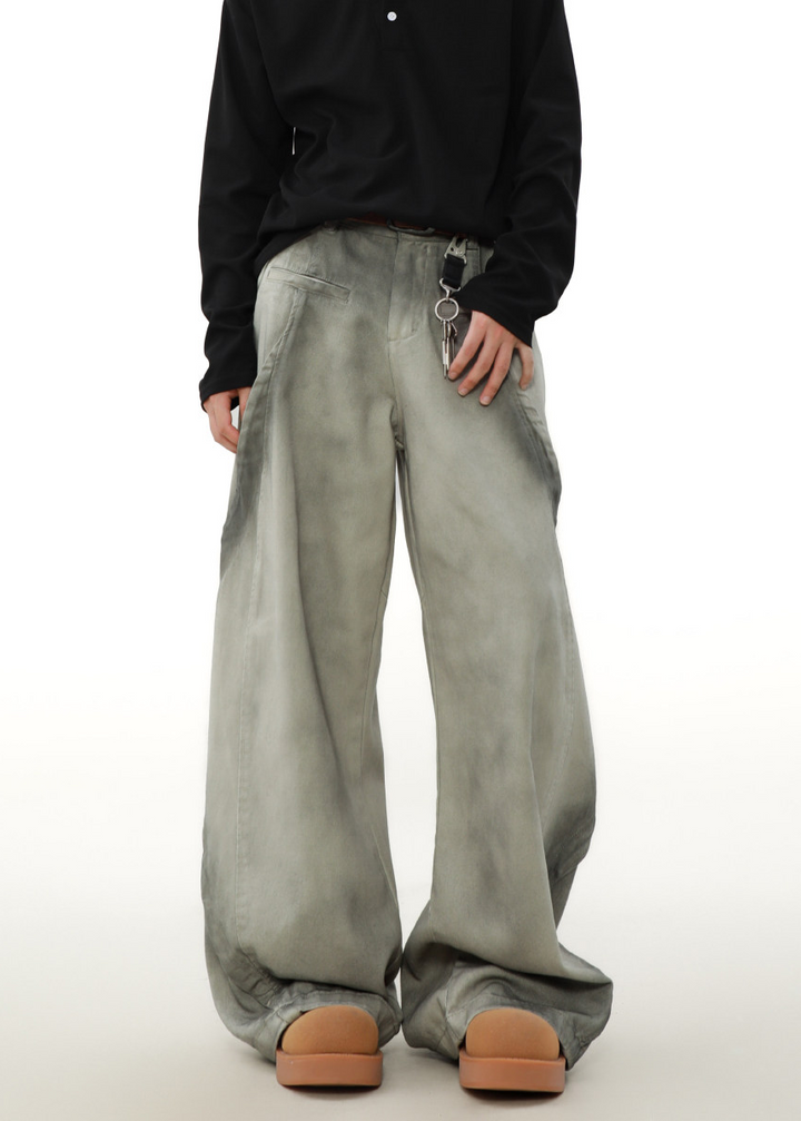 SMOKE DYE WIDE BAGGY PANTS AEDES4577