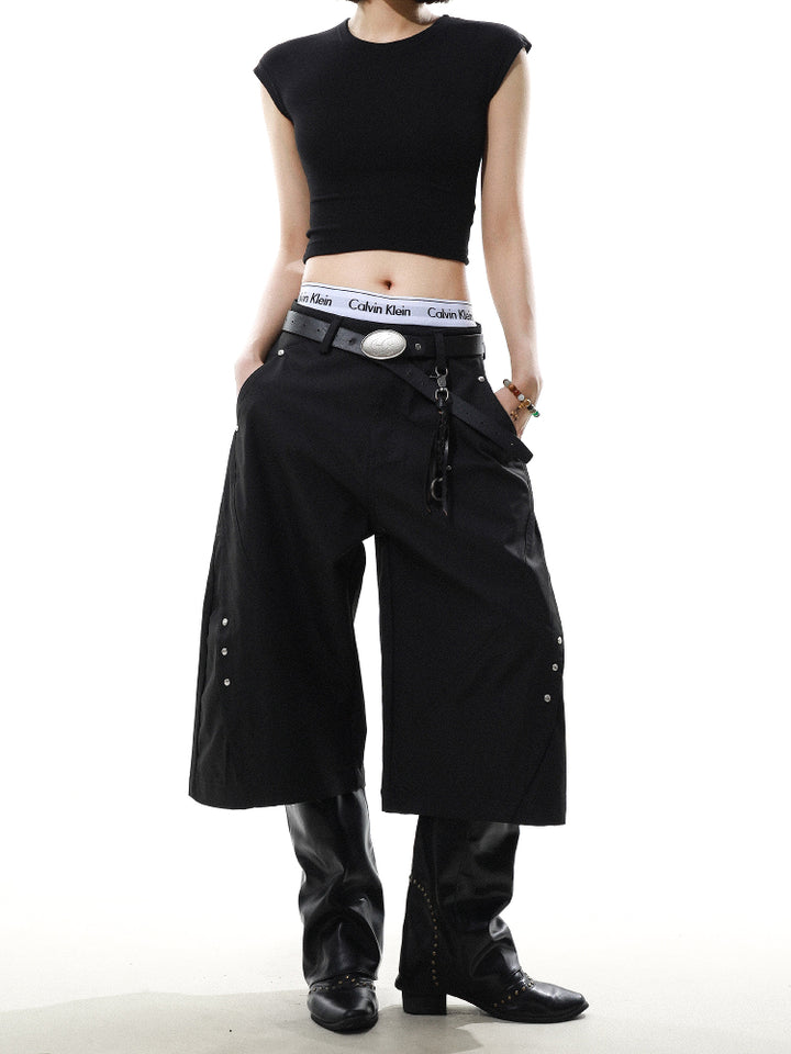 RIVET DESIGNED WIDE BERMUDA PANTS MNDES4460