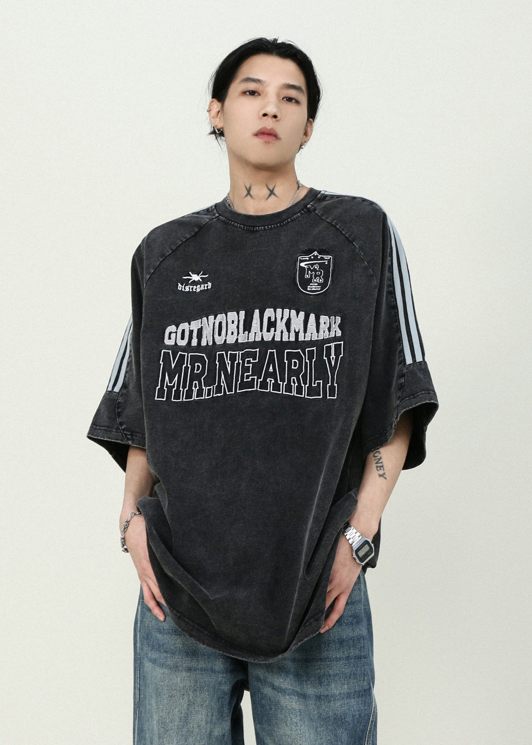 VINTAGELIKE SLEEVE LINE T-SHIRT MNDES4466