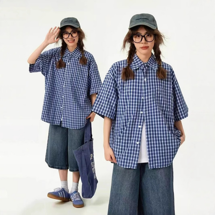 PLAID HALF SHIRT BEDES4645