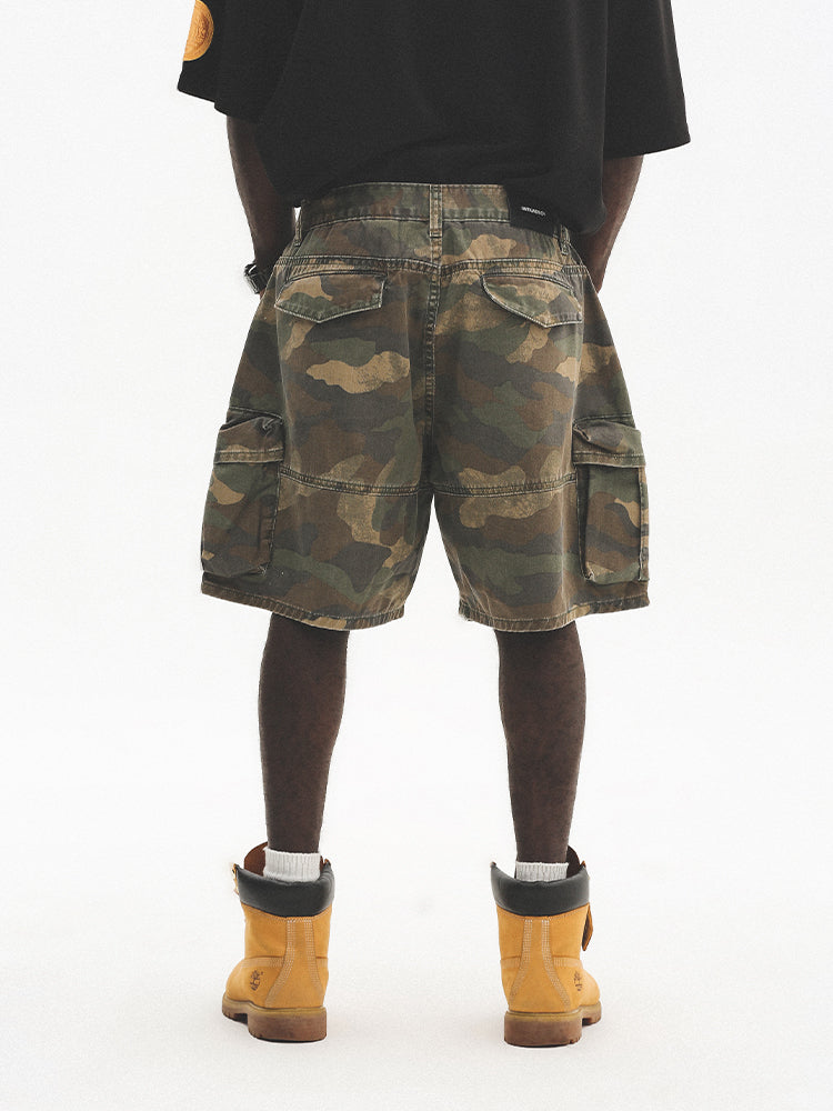 CAMO CARGO HALF PANTS UWDES4415