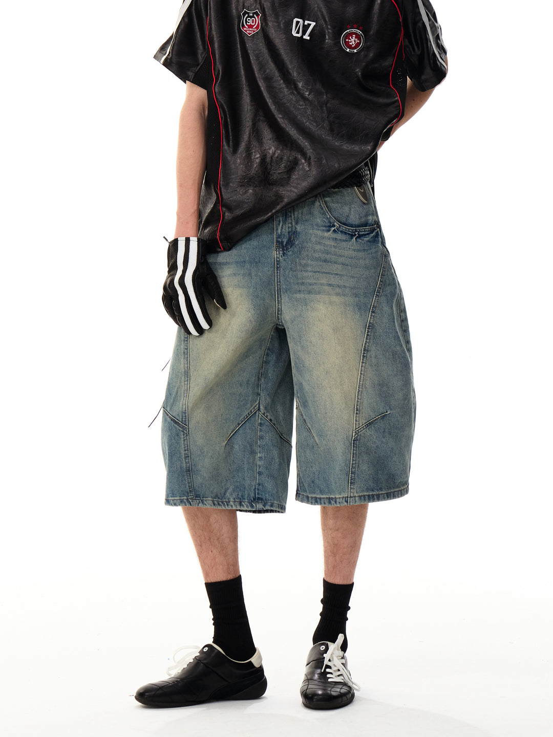 DENIM WIDE CURVE BERMUDA PANTS MNDES4456