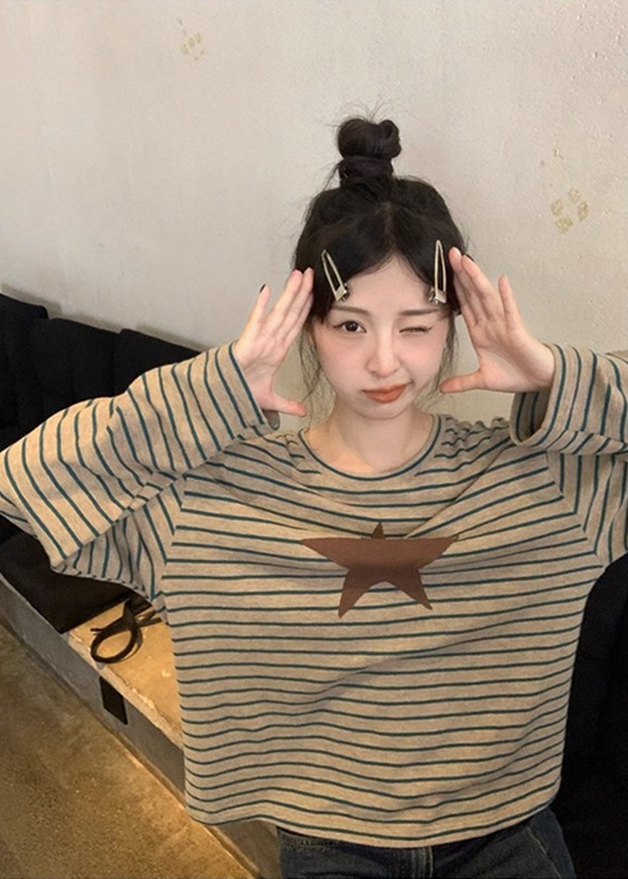 RETRO STRIPE STAR PATCH T-SHIRT BEDES4626