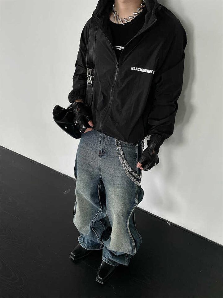 SIDE ZIP WIDE DENIM PANTS DFDES4436