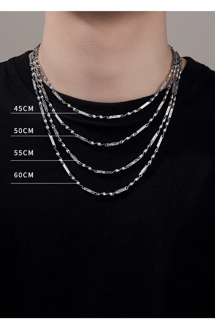 CROSS TWIST CHAIN NECKLACE BEDES4586 - Deuku