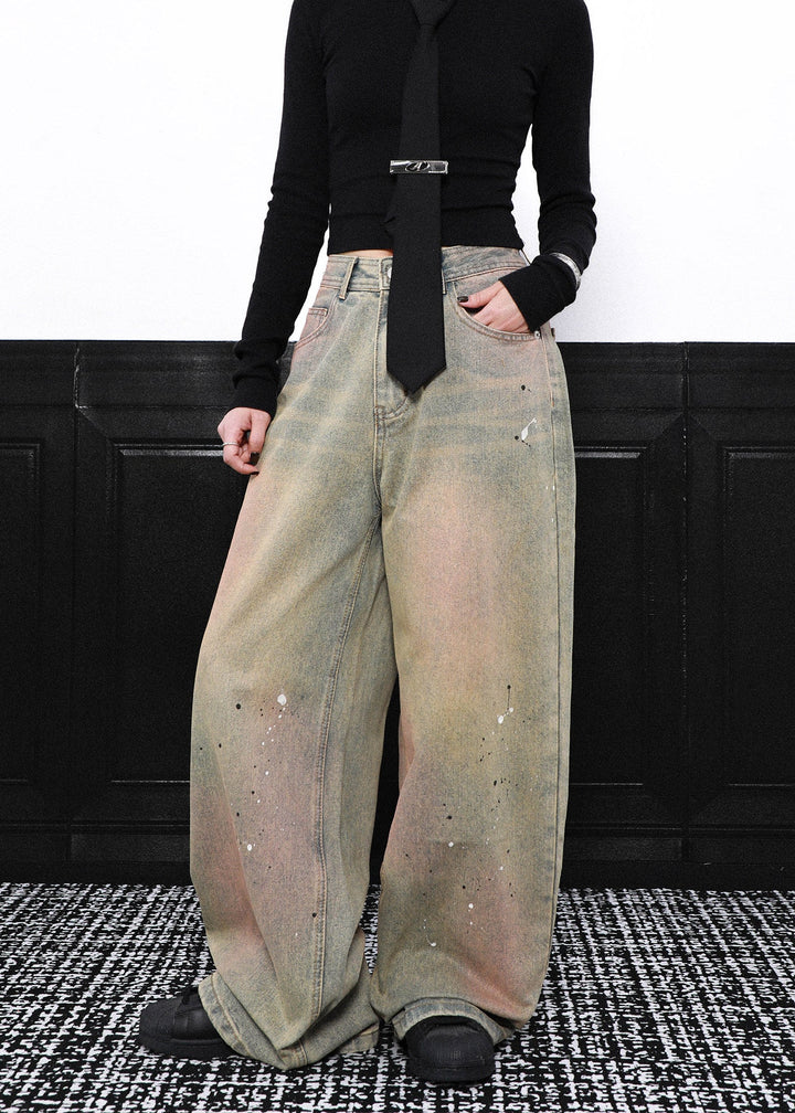PAINT FADE WIDE DENIM PANTS AEDES4559