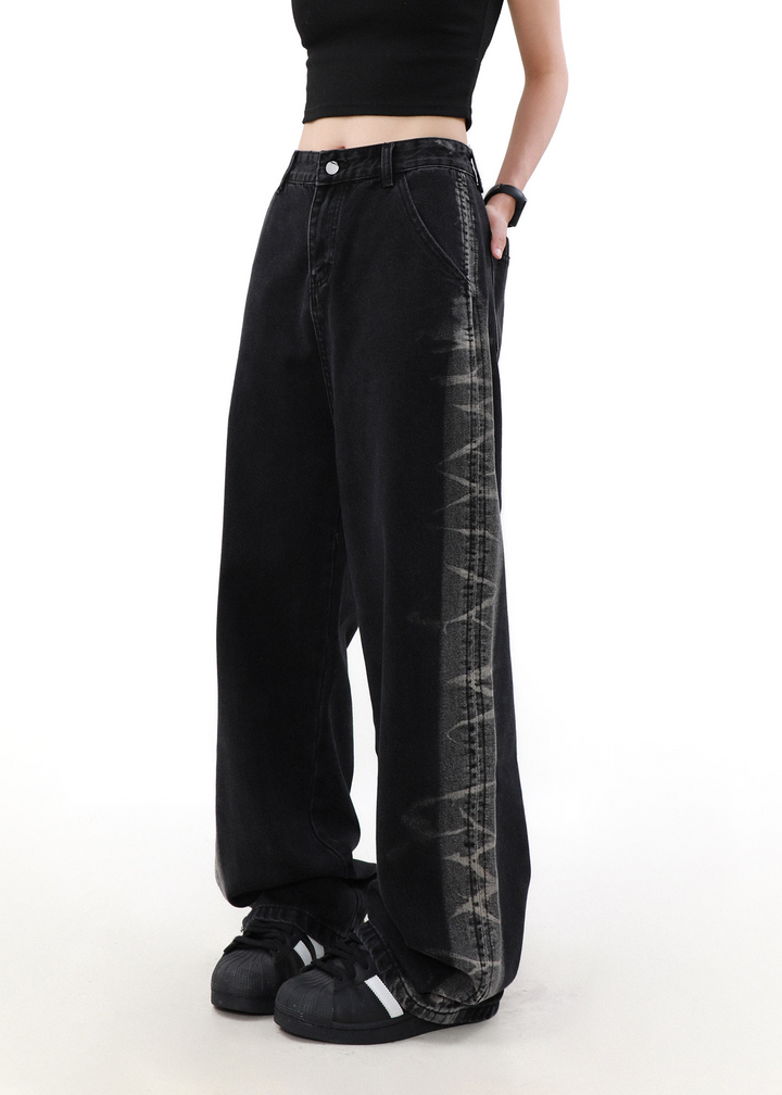 DESIGNED SIDE LINE WIDE DENIM PANTS AEDES4572