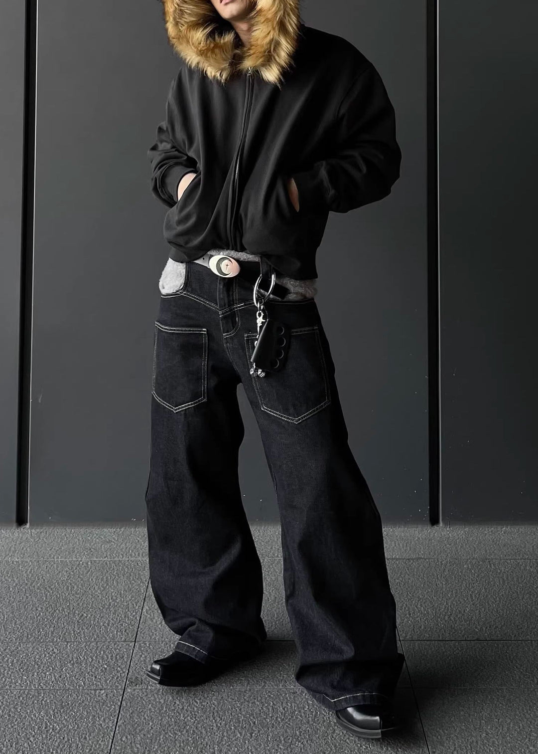 REVERSED BOA SWITCHING DENIM PANTS DFDES4502