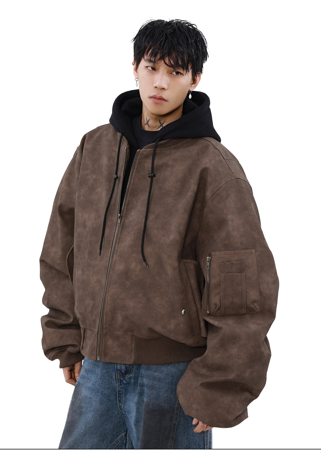 LAYERED HOOD BOMBER JACKET BEDES4537