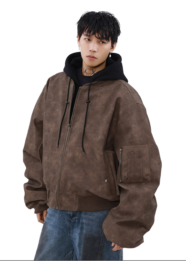 LAYERED HOOD BOMBER JACKET BEDES4537
