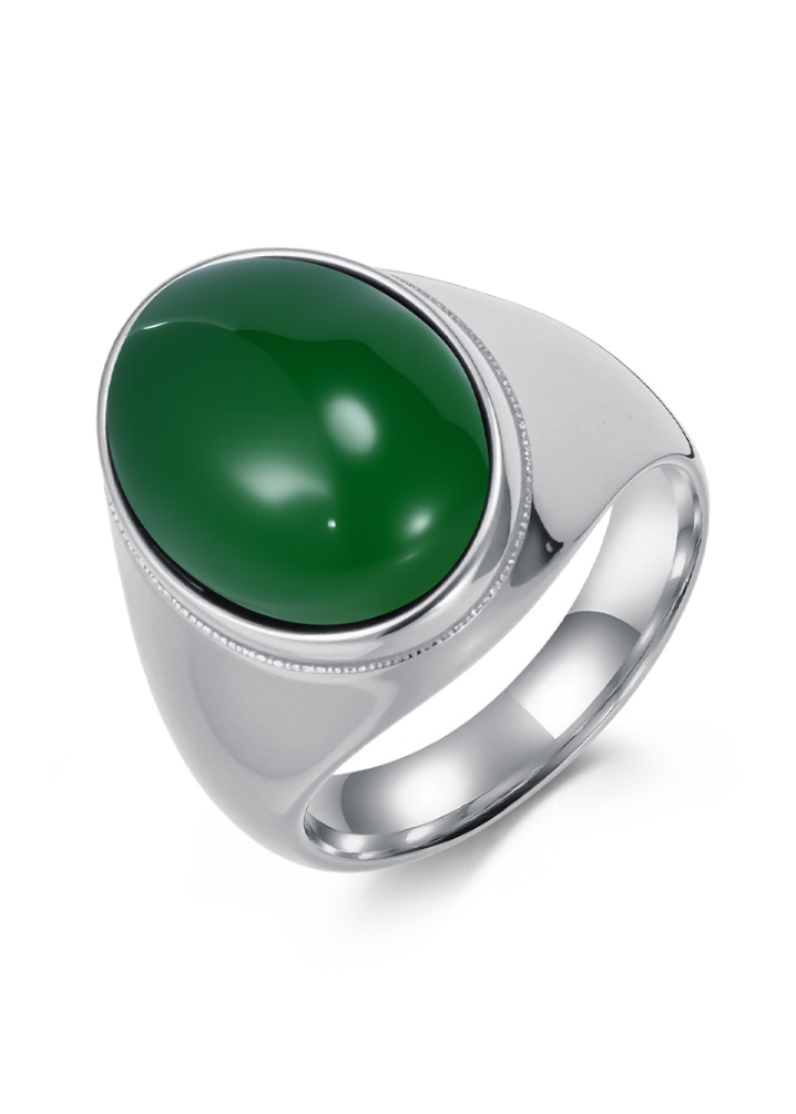 OVAL STONE STAINLESS RING BEDES4704