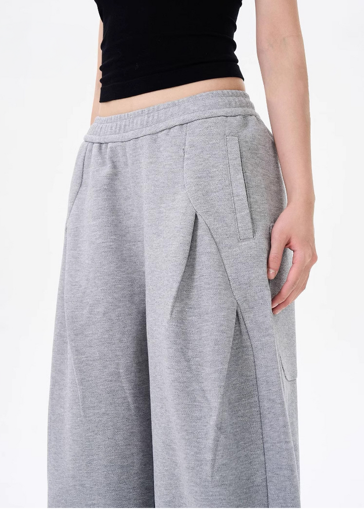 CURVED TUCK WIDE SWEAT PANTS BEDES4761